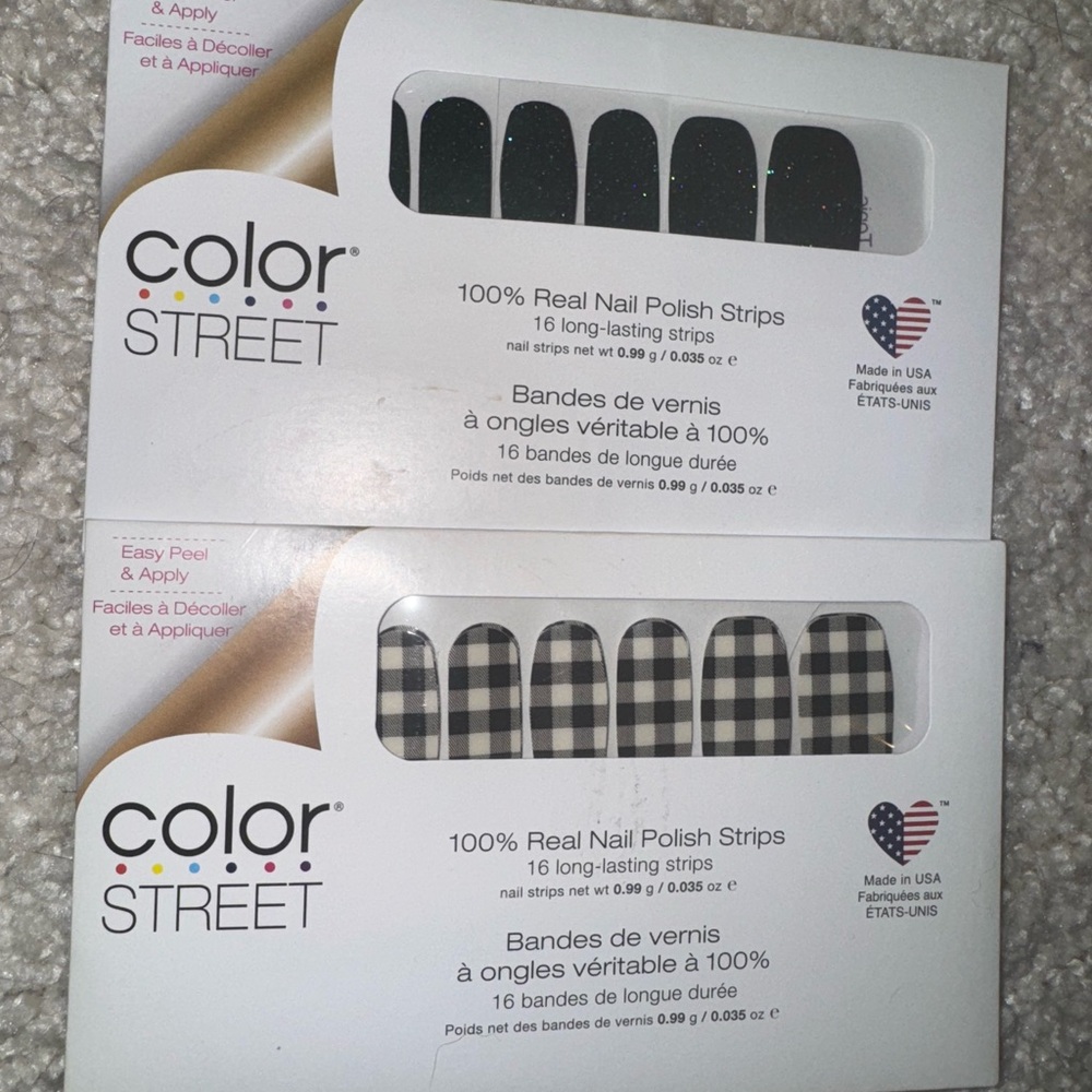 Color Street Black and Plaid Nail Strips